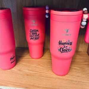 Pink Insulated Travel Mug with Inspirational Quote